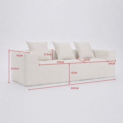 Monda 3 Seater Compressed Sofa – Beige