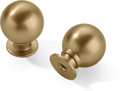 Vintage Ball Cabinet Knobs – 1 Inch, Champagne Bronze, Zinc Alloy, 10 Pack