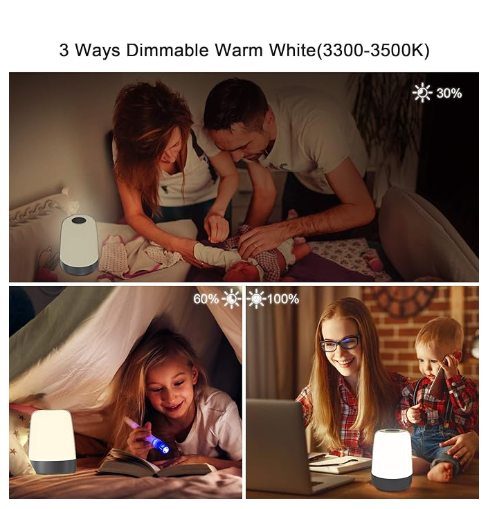 Touch Wake Up Night Light – Sunrise Simulation Alarm Clock with Dimmable Warm White and RGB Ambient Light