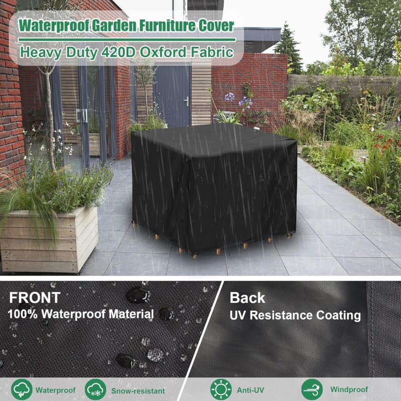 Garden Table Cover – Waterproof, UV Resistant Oxford Fabric