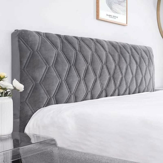Headboard Cover – Stretch Velvet Protector, Dark Gray, 160 cm