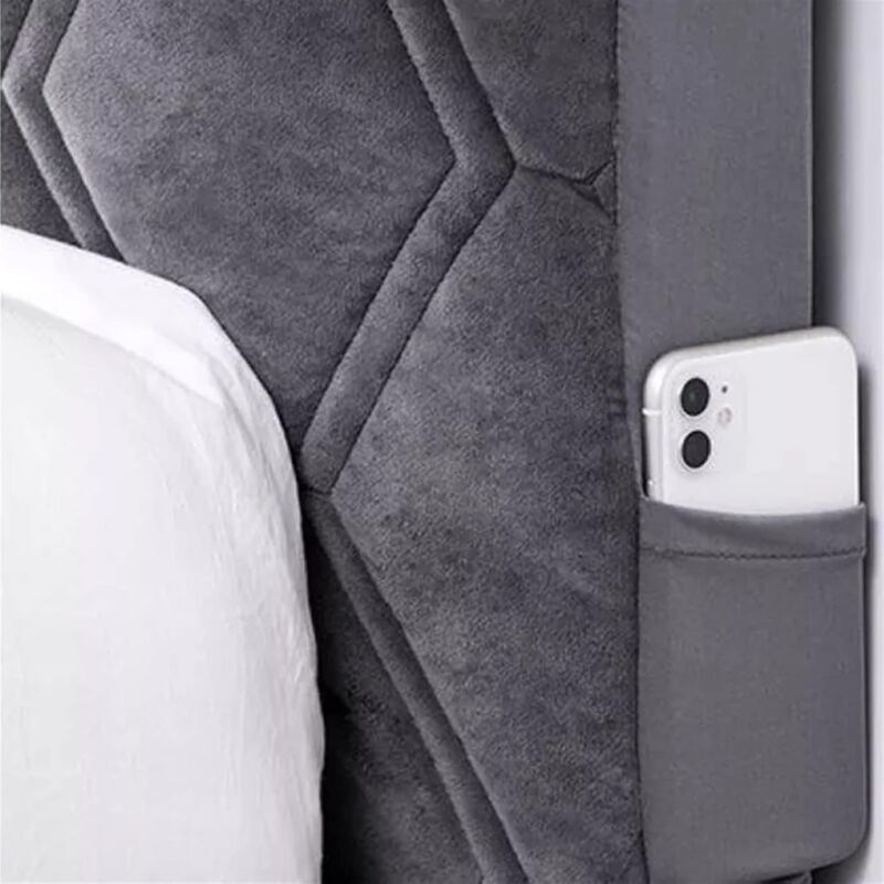 Headboard Cover – Stretch Velvet Protector, Dark Gray, 160 cm