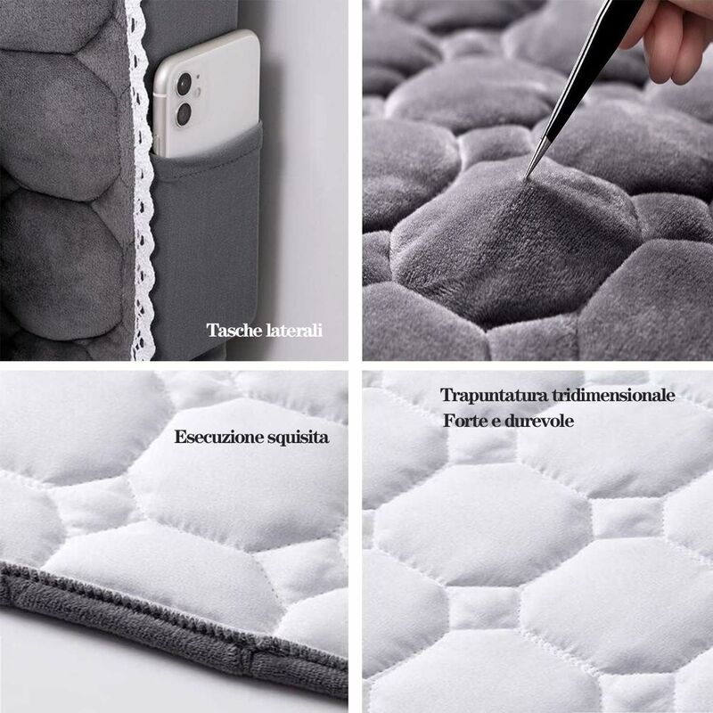 Velvet Headboard Cover – Thickened, Stretch Fit, Washable 160cm