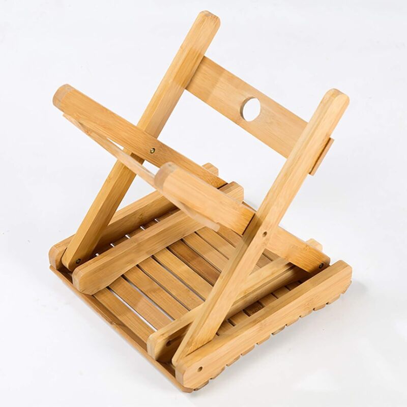 Solid Wood Folding Stool - Portable Stool For Home, Gaming, Fishing, Works In Bedrooms, Garden, Wood, 29X28X26 Cm