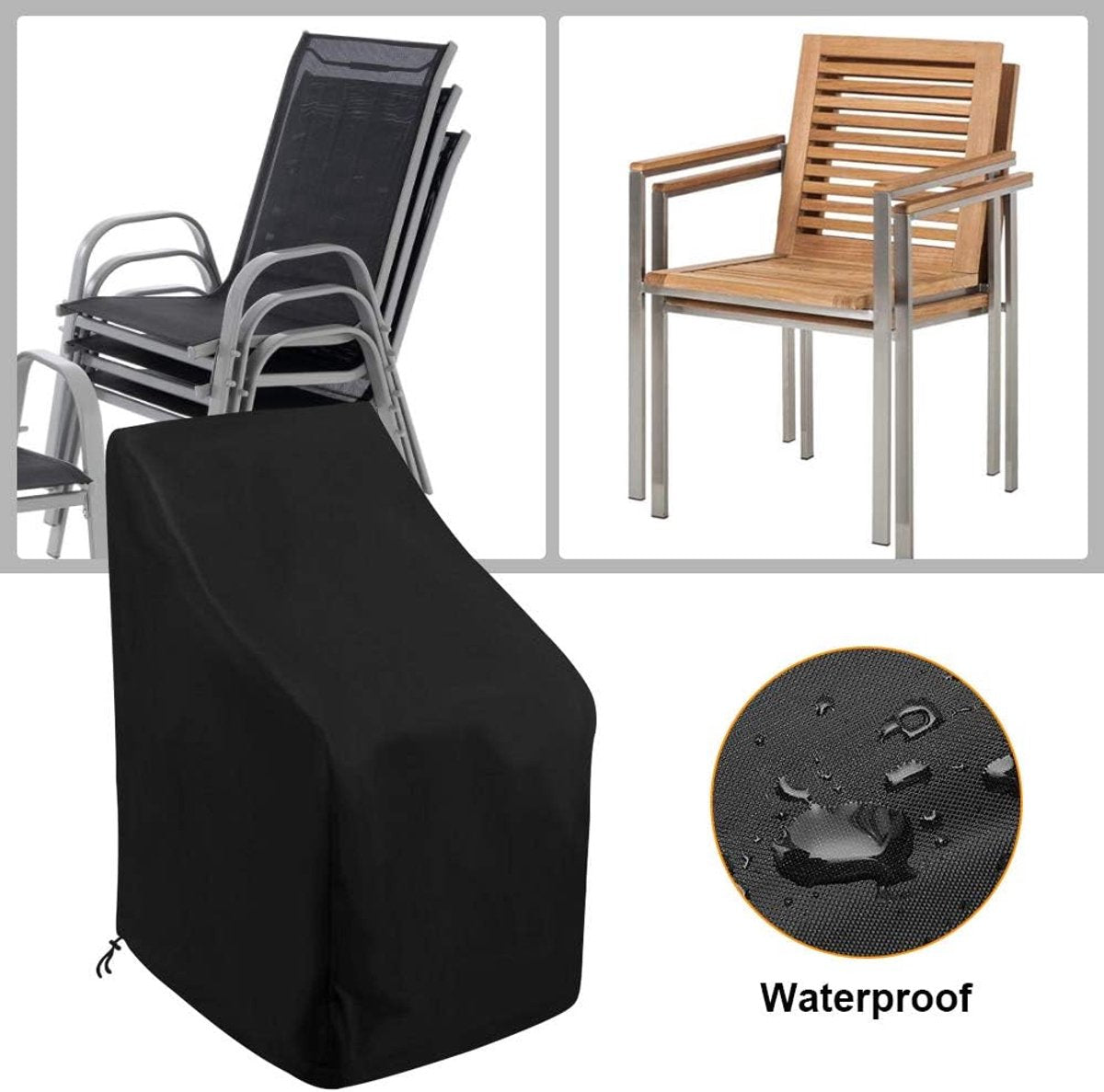 Garden chair cover, stackable chair cover, cold weather protection cover, garden chair cover, UV protection cover for garden furniture, 64 x 64 x 120 cm