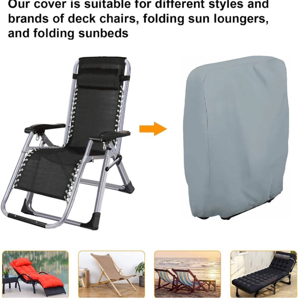 Waterproof Chair Cover - Garden Furniture Protective Cover - Garden Chair Cover - Garden Furniture Cover - Chair Cover for Garden Chairs - Cover for Folding Chairs - Weatherproof Chair Protective Cover - For Outdoor Use in the Garden, Balcony, or Terrace