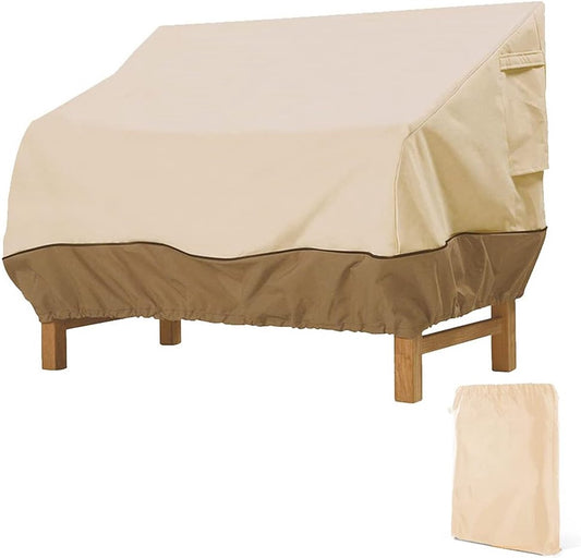 Garden Bench Cover – Waterproof, Windproof 210D Oxford, Beige, 147 x 83 x 79 cm