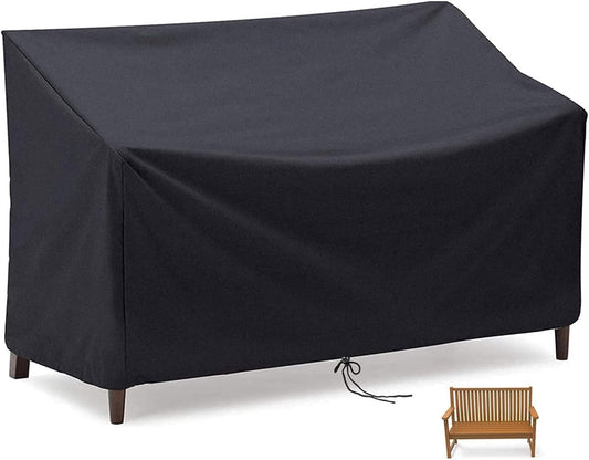 Garden Bench Cover – Waterproof, Windproof, UV-Resistant 2-Seater, Black Oxford Fabric