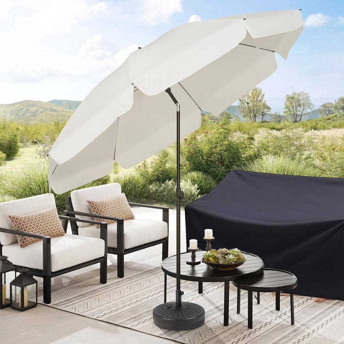 Garden Bench Cover – Waterproof, Windproof, UV-Resistant 2-Seater, Black Oxford Fabric