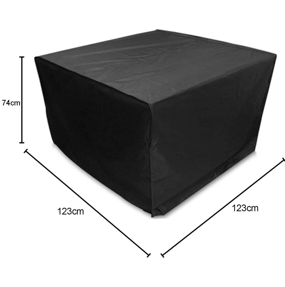 Garden Table Cover - 123*123*74 cm - Garden Furniture Cover - Square Garden Furniture Cover - Waterproof Garden Furniture Protective Cover - Waterproof Garden Table Cover - Dust Cover - Anti-UV - 210D Oxford Table Cover - for Garden, Gazebo, Balcony - Bla