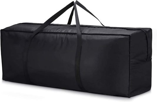 Garden Furniture Cushion Storage Bag – Waterproof, UV-Resistant, Portable – 122x51x38 cm, Black