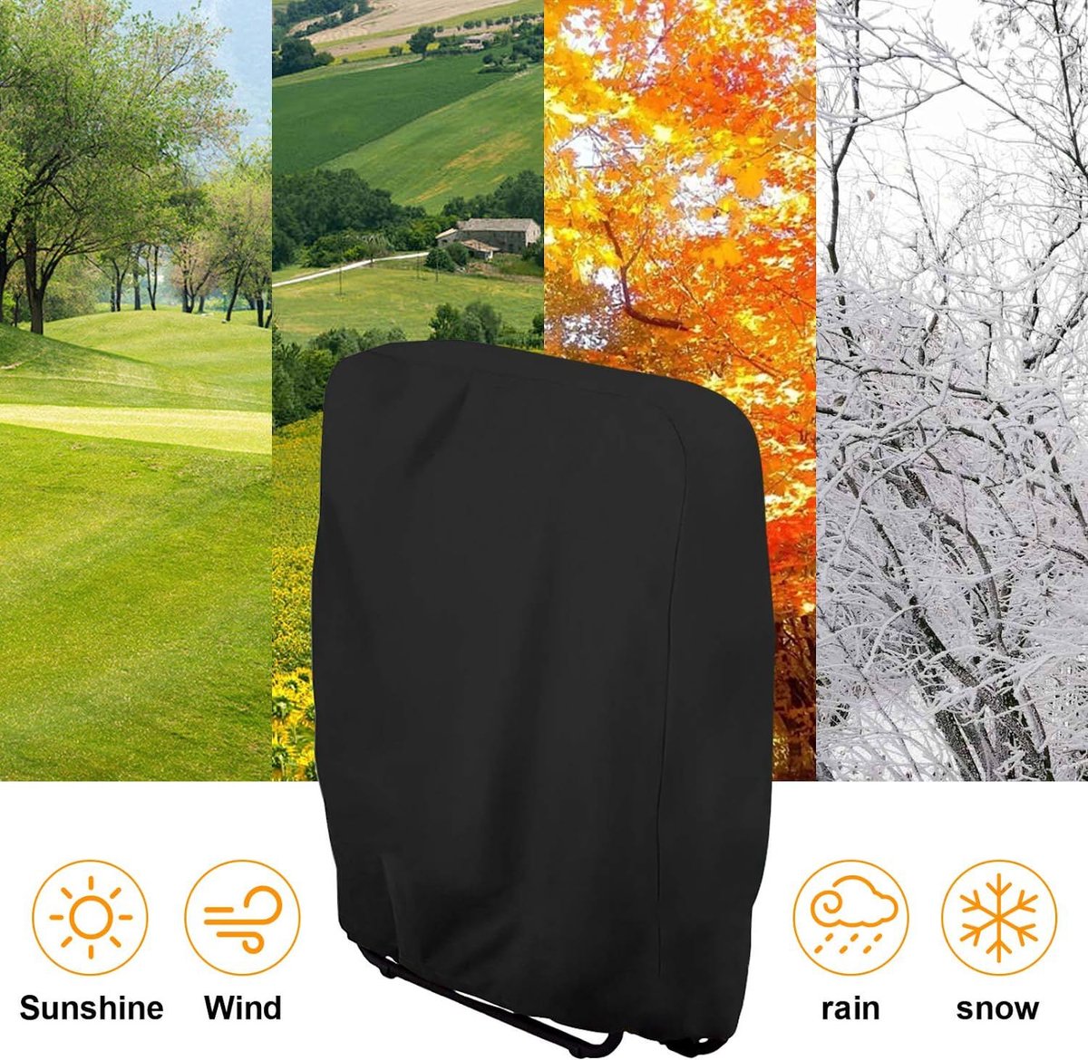 Waterproof Chair Cover - Set of 2 - Garden Chair Cover - Protective Cover for Garden Furniture - Waterproof Chair Cover - Cover for Folding Chairs - Garden Furniture Cover - Garden Chair Cover - 71x20/34x110cm - For Outdoor Use in the Garden, Balcony or T
