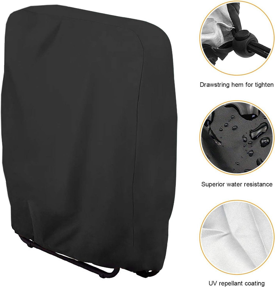 Waterproof Chair Cover - Set of 2 - Garden Chair Cover - Protective Cover for Garden Furniture - Waterproof Chair Cover - Cover for Folding Chairs - Garden Furniture Cover - Garden Chair Cover - 71x20/34x110cm - For Outdoor Use in the Garden, Balcony or T