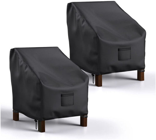 Waterproof Garden Chair Cover – Durable 210D Oxford, Black, Set of 2
