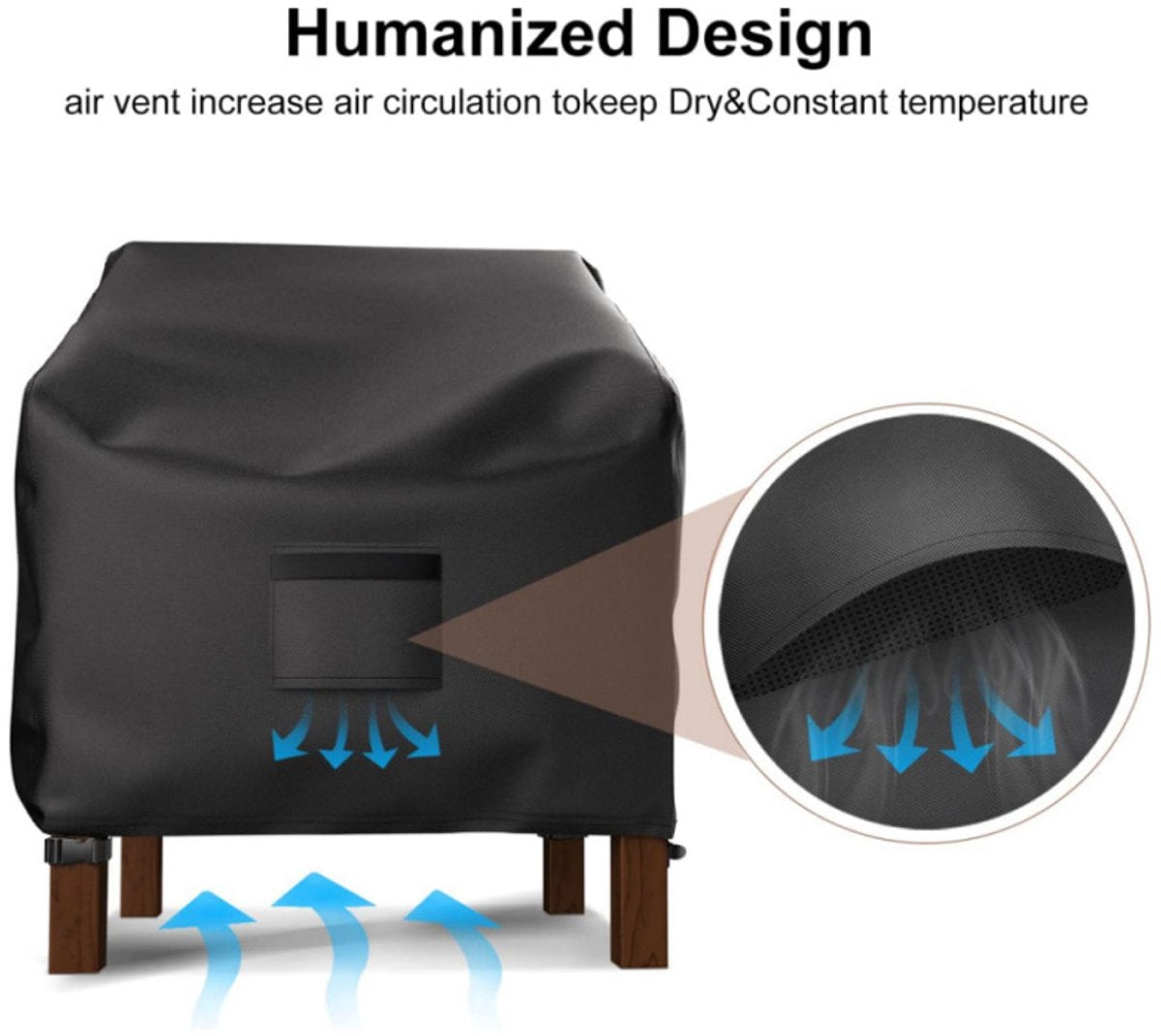 Waterproof Chair Cover - Set of 2 - Garden Chair Cover - Protective Cover for Garden Furniture - Garden Furniture Cover - Garden Chair Cover - 96 x 79 x 74 cm - For Outdoor Use in the Garden, Balcony or Terrace - Black - 210D Oxford Cloth - Waterproof - D