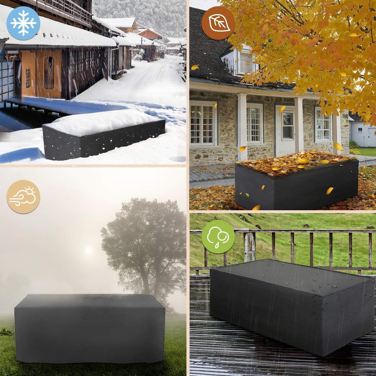 Garden Furniture Cover – Waterproof, Durable 210D Oxford Cloth, Black