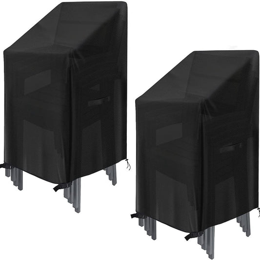 Waterproof Outdoor Chair Covers – Weatherproof, 75x75x120 cm, Black – Pack of 2