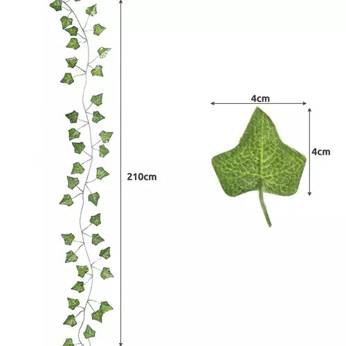 Ivy Garland – Realistic Leaf Design, 25m Green