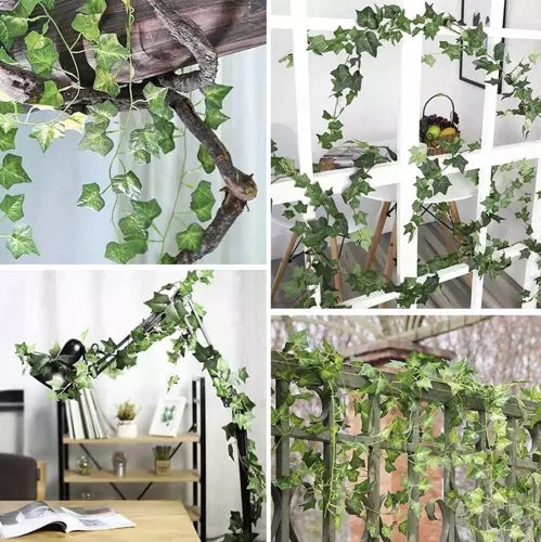 Ivy Garland – Realistic Leaf Design, 25m Green