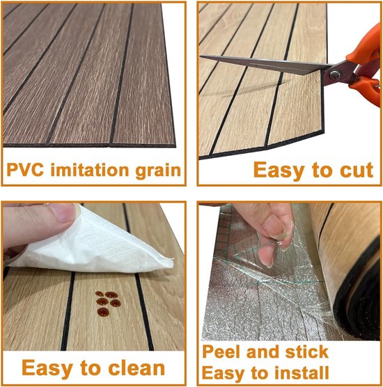2 Pack Peel and Stick Oak Wood Slat Feature Wall Panels 300x40cm Each | DIY TV Headboard PVC Decor Wall Liner for Interior Wall & Ceiling Makeover（KC-1037C-18）