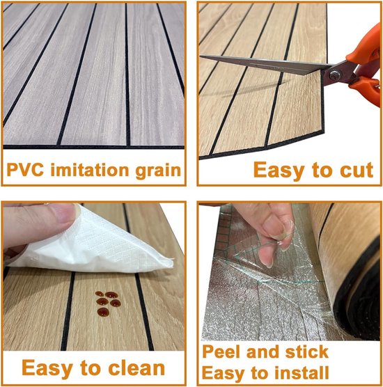 2 Pack Peel and Stick Oak Wood Slat Feature Wall Panels 300x40cm Each | DIY TV Headboard PVC Decor Wall Liner for Interior Wall & Ceiling Makeover（KC-1067D-19）