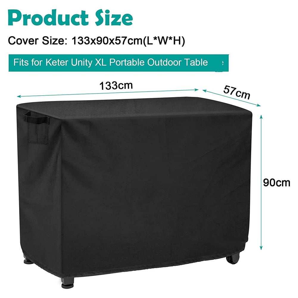 Waterproof Outdoor Dining Cart Cover – Tear-Resistant 104x61x81cm Black Oxford Cloth