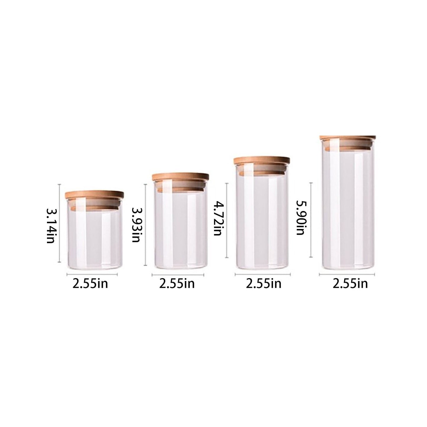 Glass Storage Containers with Lids – Clear Round Pantry Jars for Food Storage, 175ml