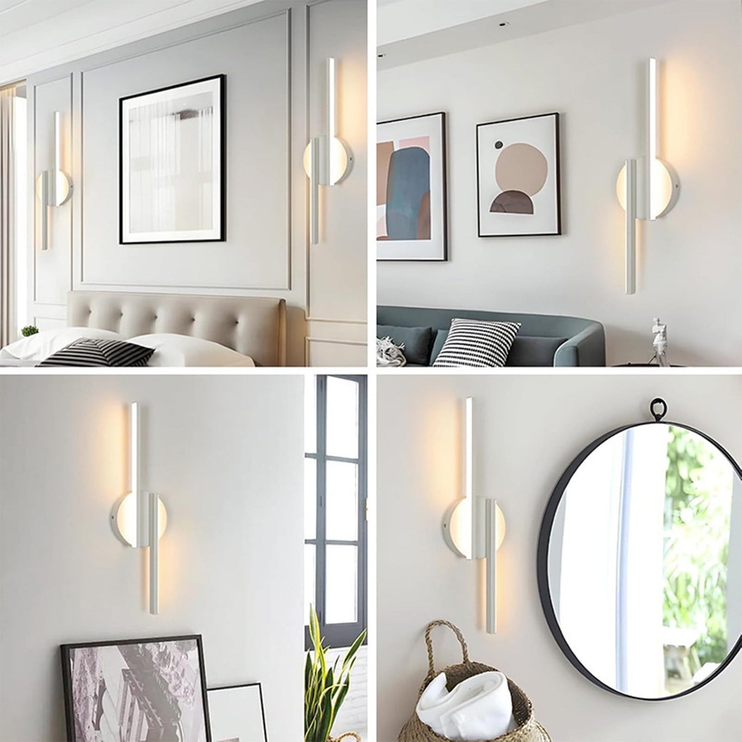 Battery Operated Wall Sconce – Rechargeable, 360° Rotation, Dimmable White LED Lamp