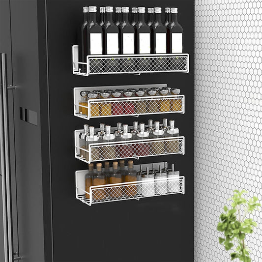 Magnetic Spice Rack – Strong Metal Magnet, Black Space-Saving Organizer