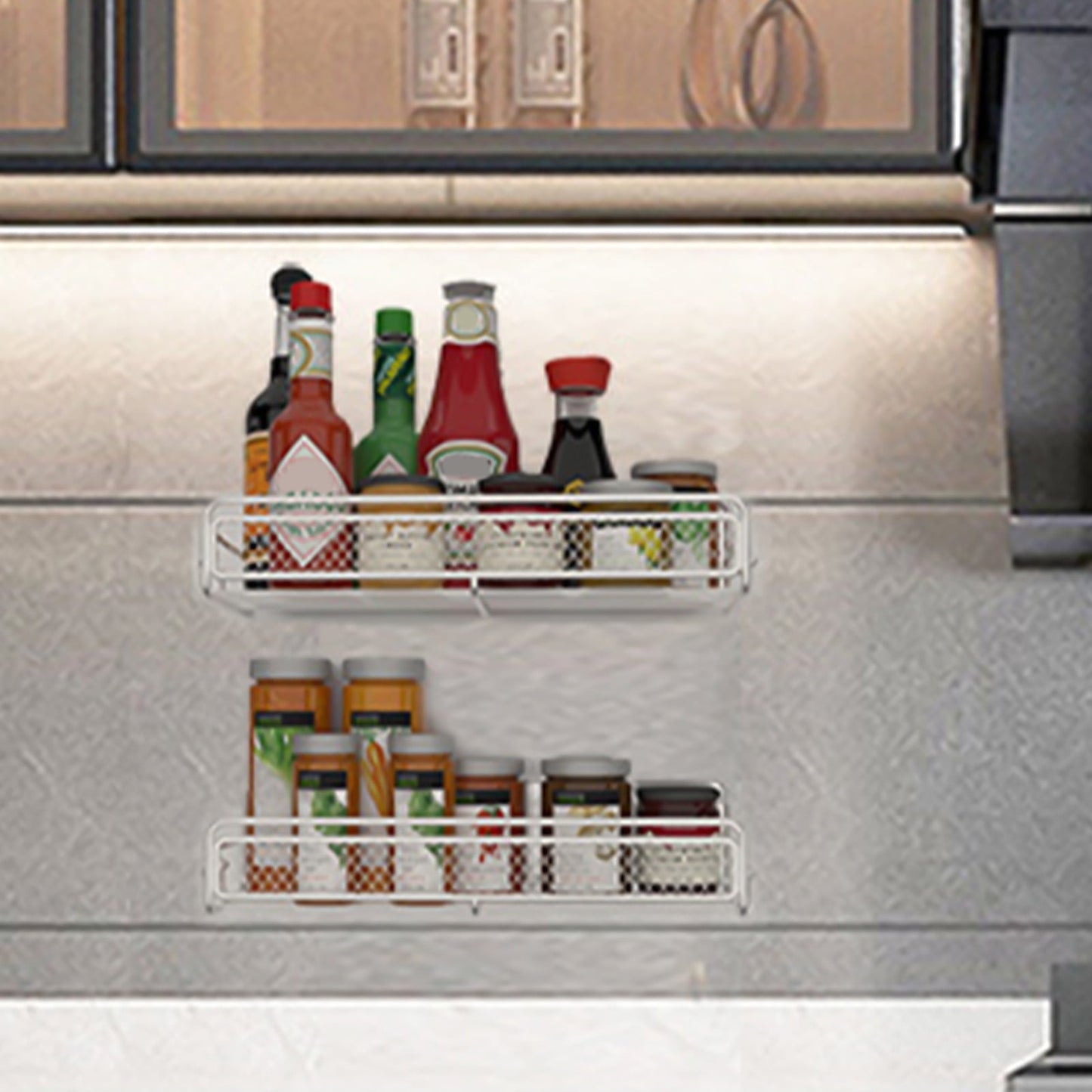 Magnetic Spice Rack – Strong Metal Magnet, Black Space-Saving Organizer