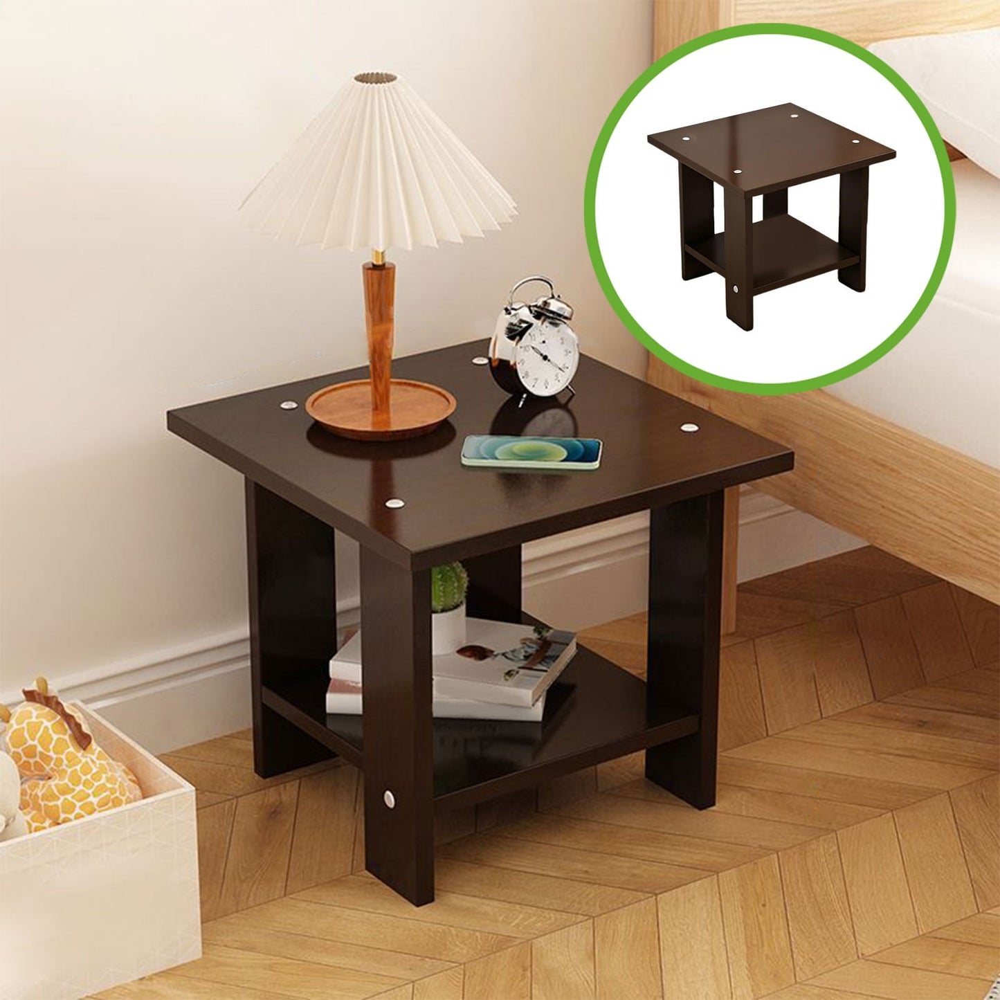 Compact Multi-Functional Side Table – Portable Black Accent for Sofa & Bedside