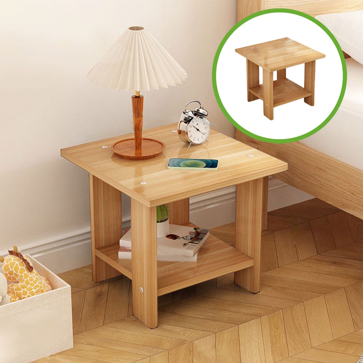 Compact Multi-Functional Side Table – Portable Brown Accent for Sofa & Bedside