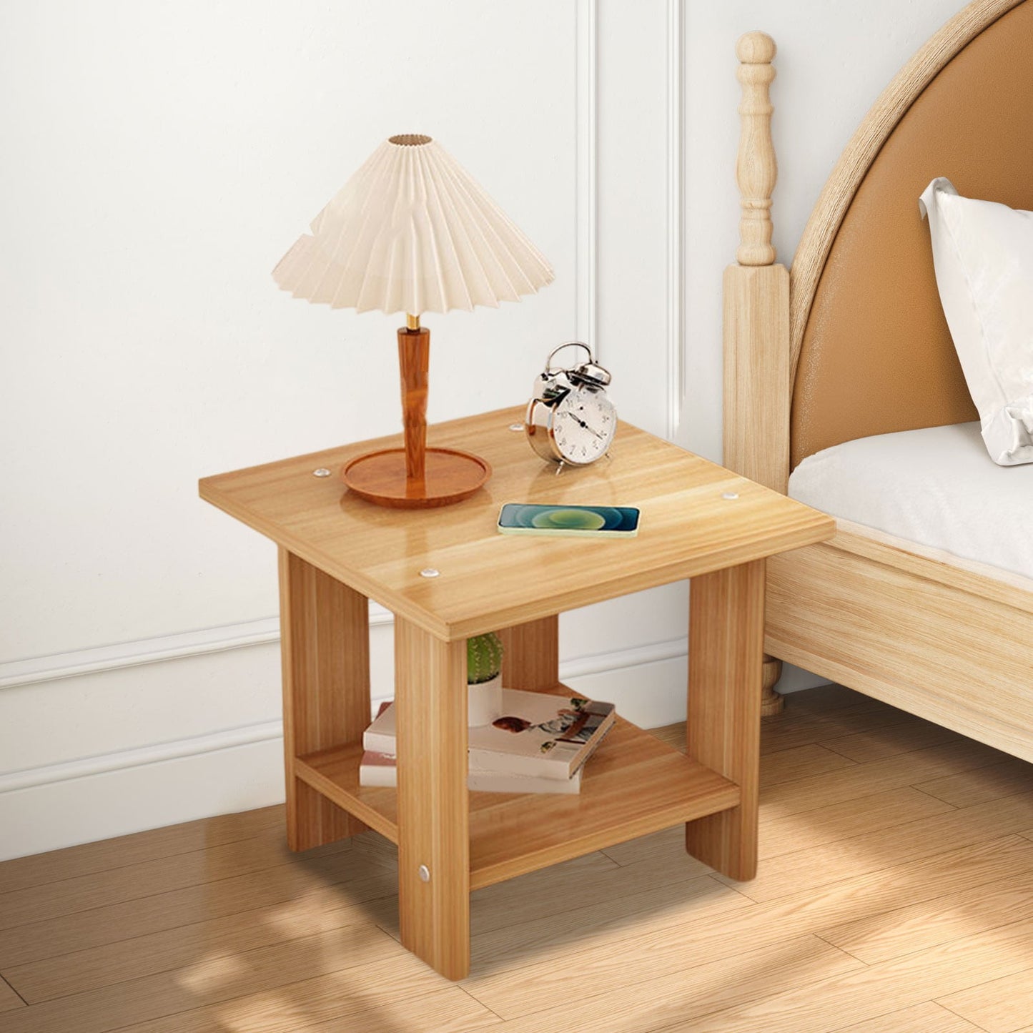 Compact Multi-Functional Side Table – Portable Brown Accent for Sofa & Bedside