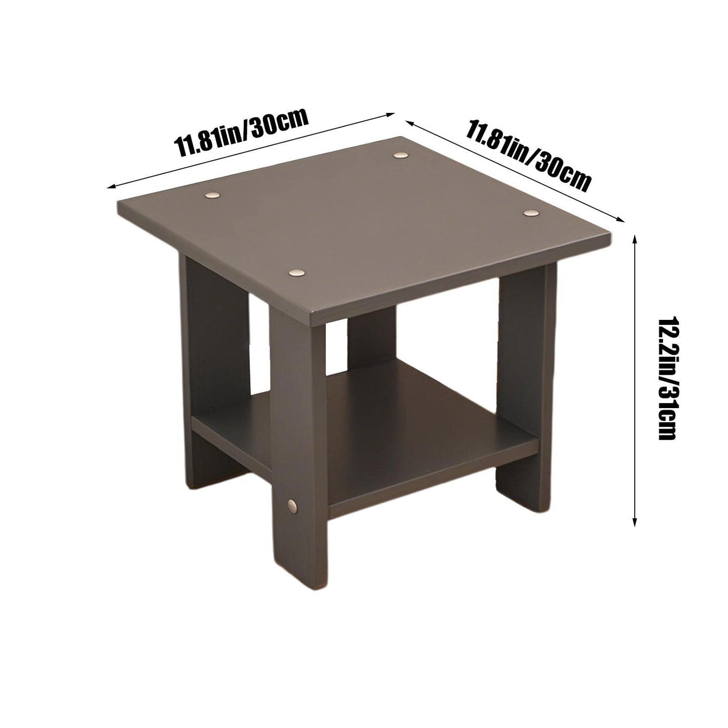 Compact Multi-Functional Side Table – Small Portable Accent Table, Gray Wood Tone