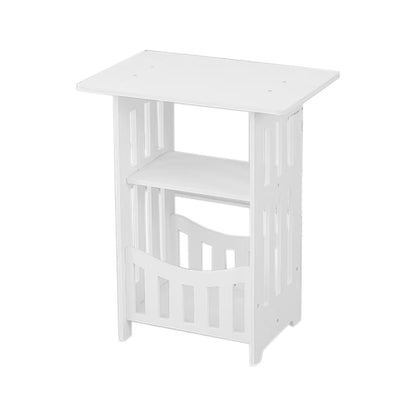 Small Home Furniture Desk Side Table Slim Table Bedroom Side Table Night Stands for Bedrooms Accent Table Kids Bedside Table Decor Corner PVC Wood Plastic Board White Chaise Longue