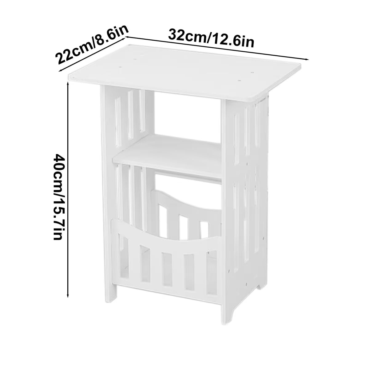Small Home Furniture Desk Side Table Slim Table Bedroom Side Table Night Stands for Bedrooms Accent Table Kids Bedside Table Decor Corner PVC Wood Plastic Board White Chaise Longue