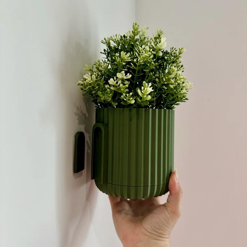 Modern Minimalist Wall Planter – Hidden Mount with Drip Tray