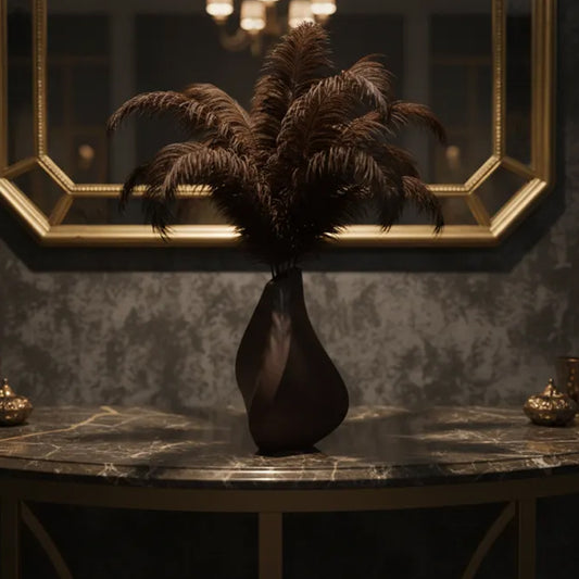3D-printed sculpture of a contemplative vase,black