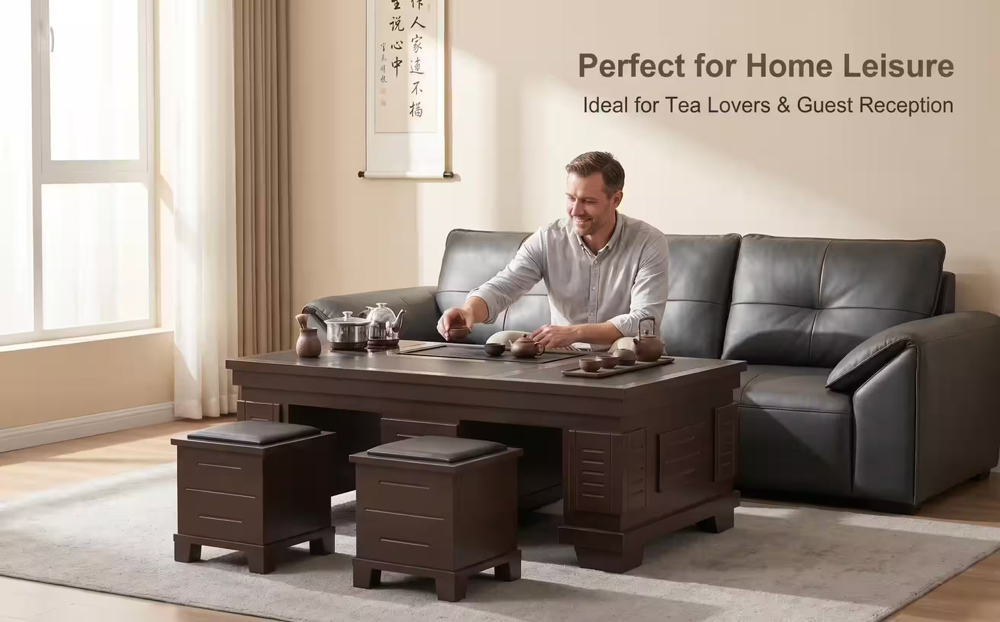 1.3m New Chinese Style Walnut Kung Fu Tea Table