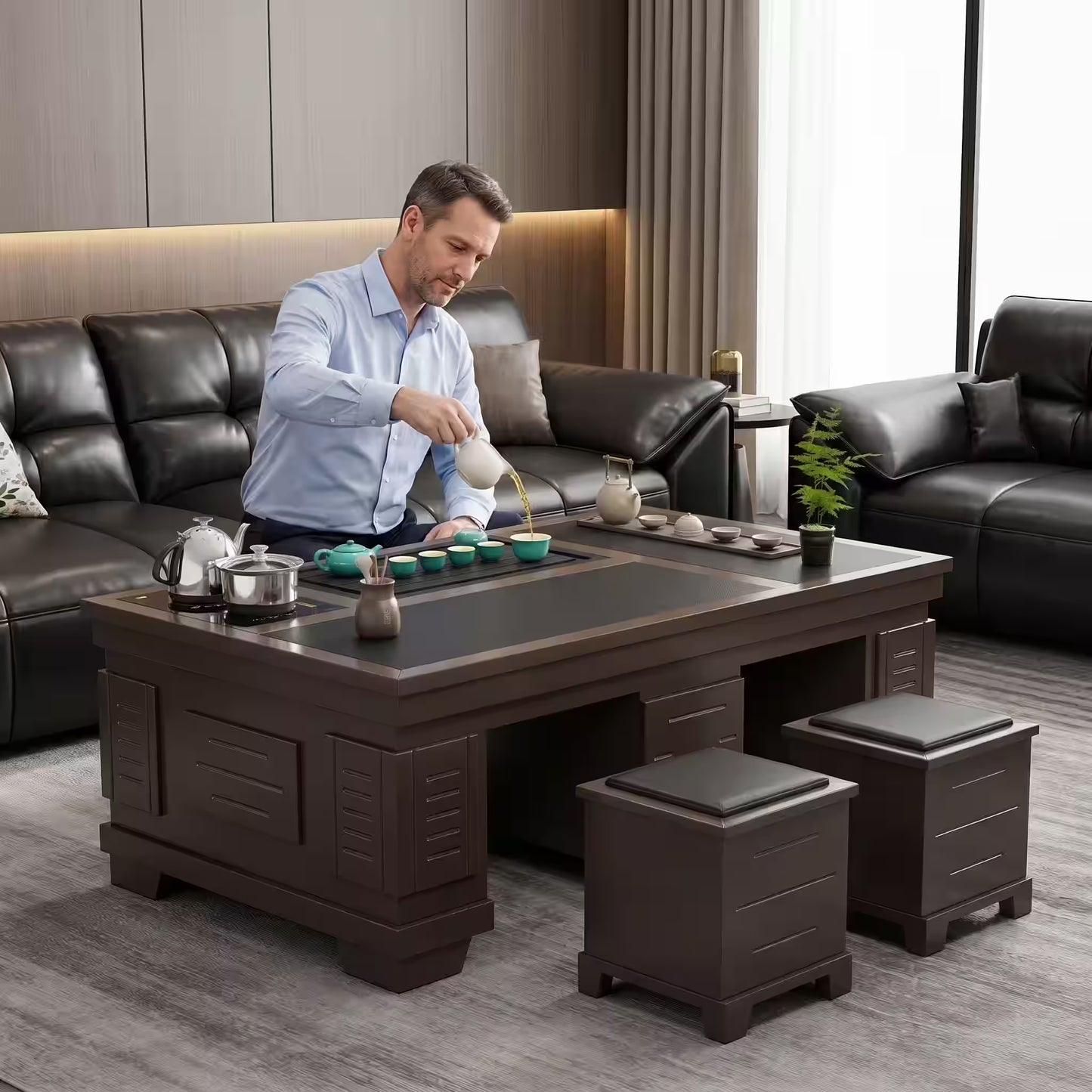 1.5m New Chinese Style Walnut Kung Fu Tea Table