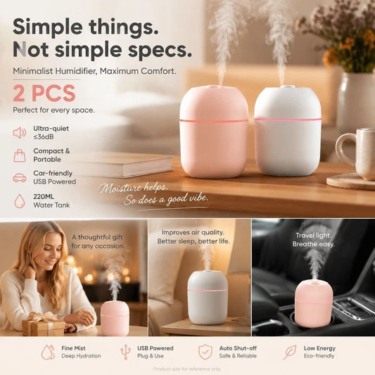2 Pack Nordic Pink & Glacier White Humidifier Mix Pair