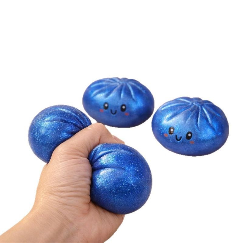 Simulated Smiley Steamed Bun Squishy Toy, Cute Stress Relief Plaything, Soft Slow-Rebound Texture, Adorable Desktop Decor（Red pinch）