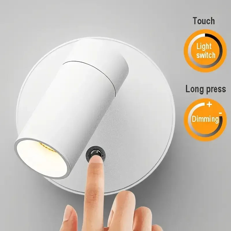 Drill Free Magnetic Charging Spotlight, 2000mAh Long Battery Life Touch Dimming, 350 Degree Rotation Multi Scene, Easily Create Home Ambiance/black