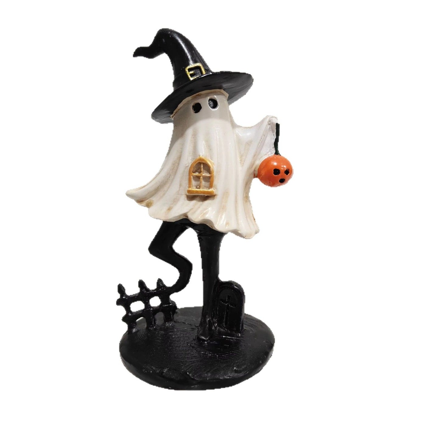 Halloween Ghost Witch Resin Figurine, Fun Spooky Tabletop Decoration