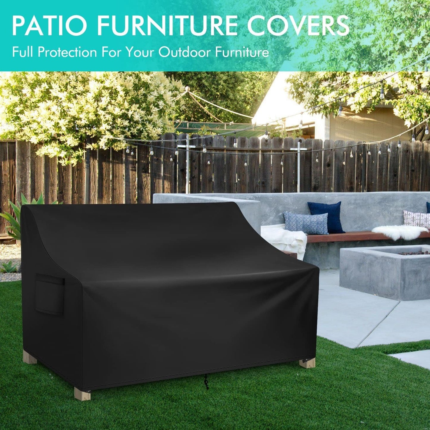 Waterproof 4-Seater Outdoor Sofa Cover – Heavy Duty with Air Vent