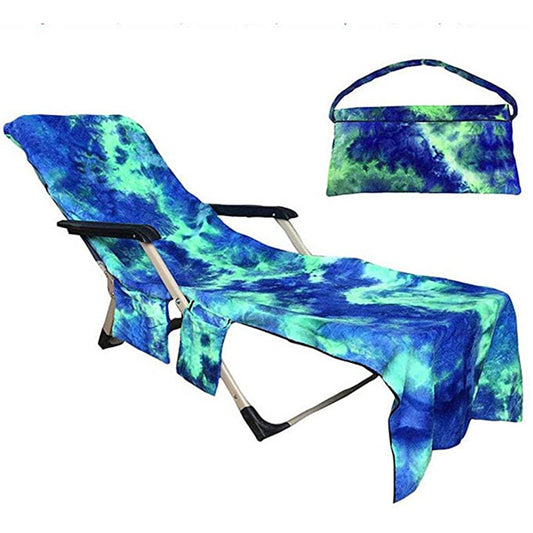 Beach Chair Cover with Side Pockets – Soft Cotton Blend, 75x210cm