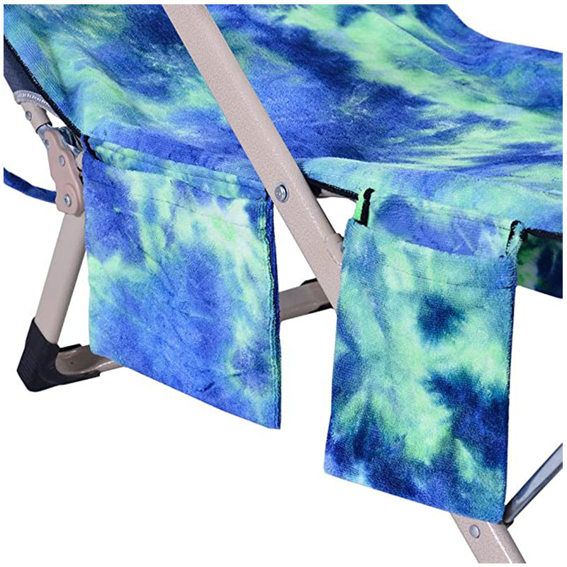 Beach Chair Cover with Side Pockets – Soft Cotton Blend, 75x210cm
