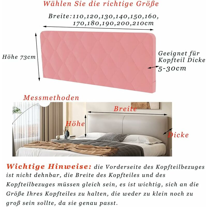 Headboard Cover – Soft, Thickened Stretch Fit, Camel 170cm