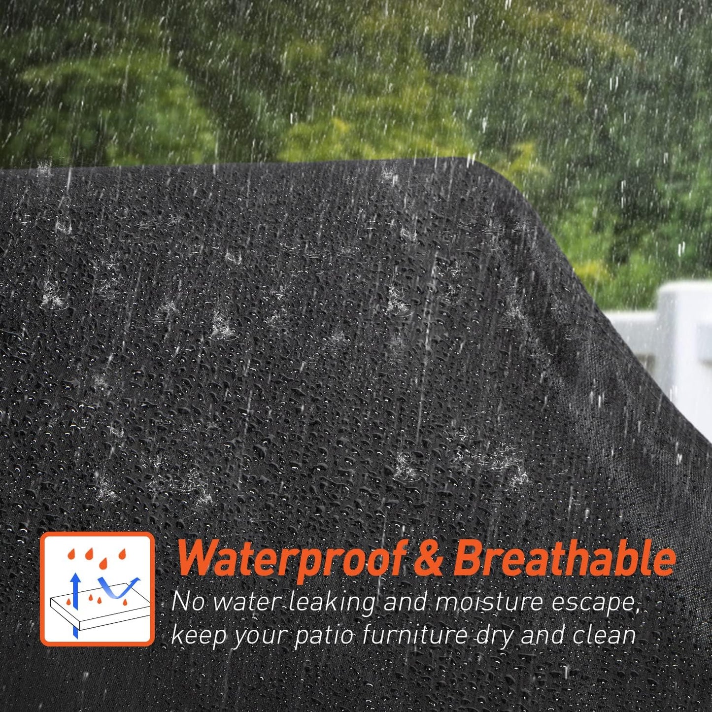 Patio Chaise Lounge Cover – Water Resistant, Black, 80" x 30" x 26" H, 2 Pack