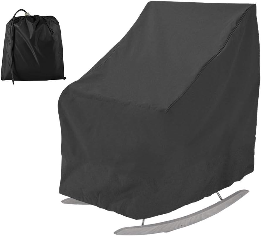 Patio Rocking Chair Cover – Waterproof Oxford Fabric, Black